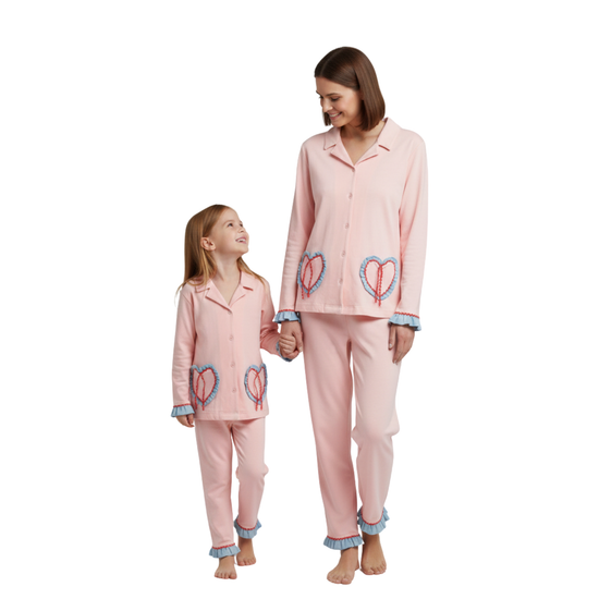 Zigzag Mommy Pajama Set – Pink