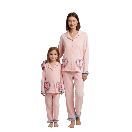 Zigzag Mommy Pajama Set – Pink