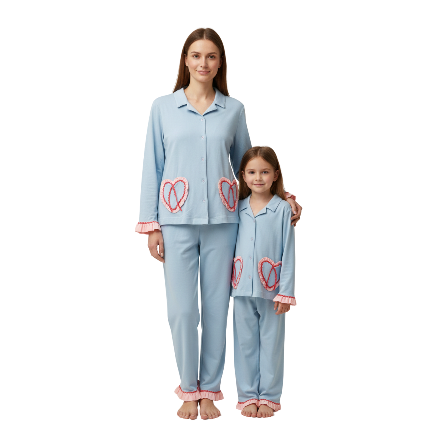 Zigzag Mommy Pajama Set – Blue