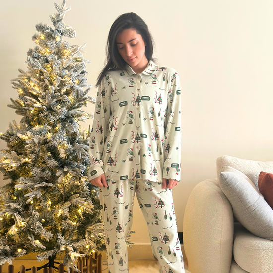 Winter Wish Mommy Pajama Set – Christmas Green