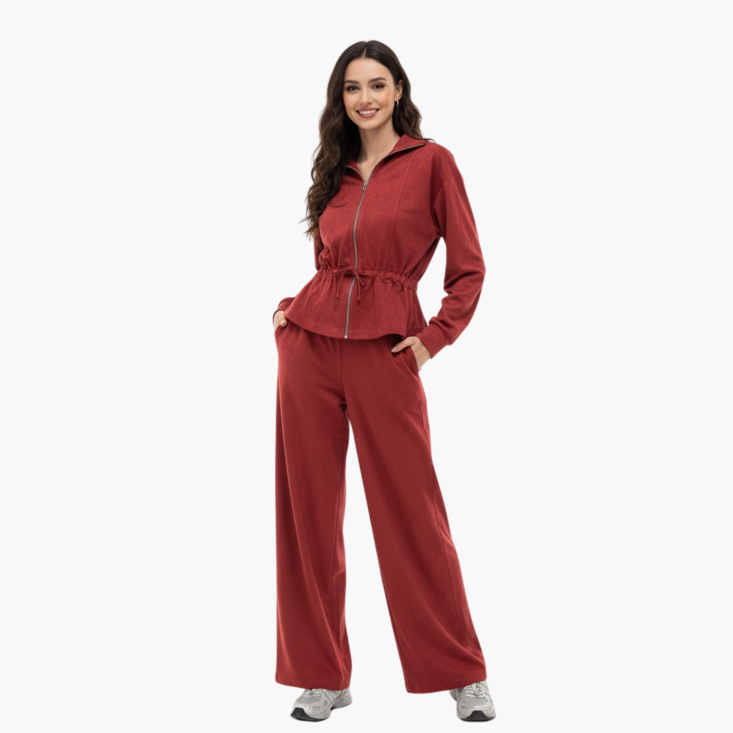 Suede Velvet Dusk Set — Currant Rouge