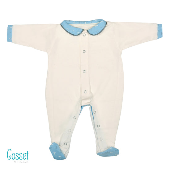 Load image into Gallery viewer, NAUTIC BLUE BABY SLEEPSUIT
