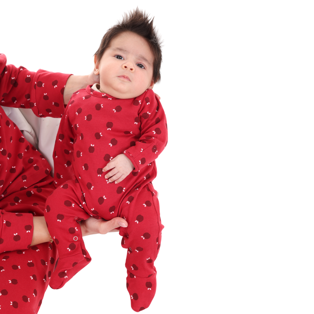 Red Bloom Baby Sleepsuit