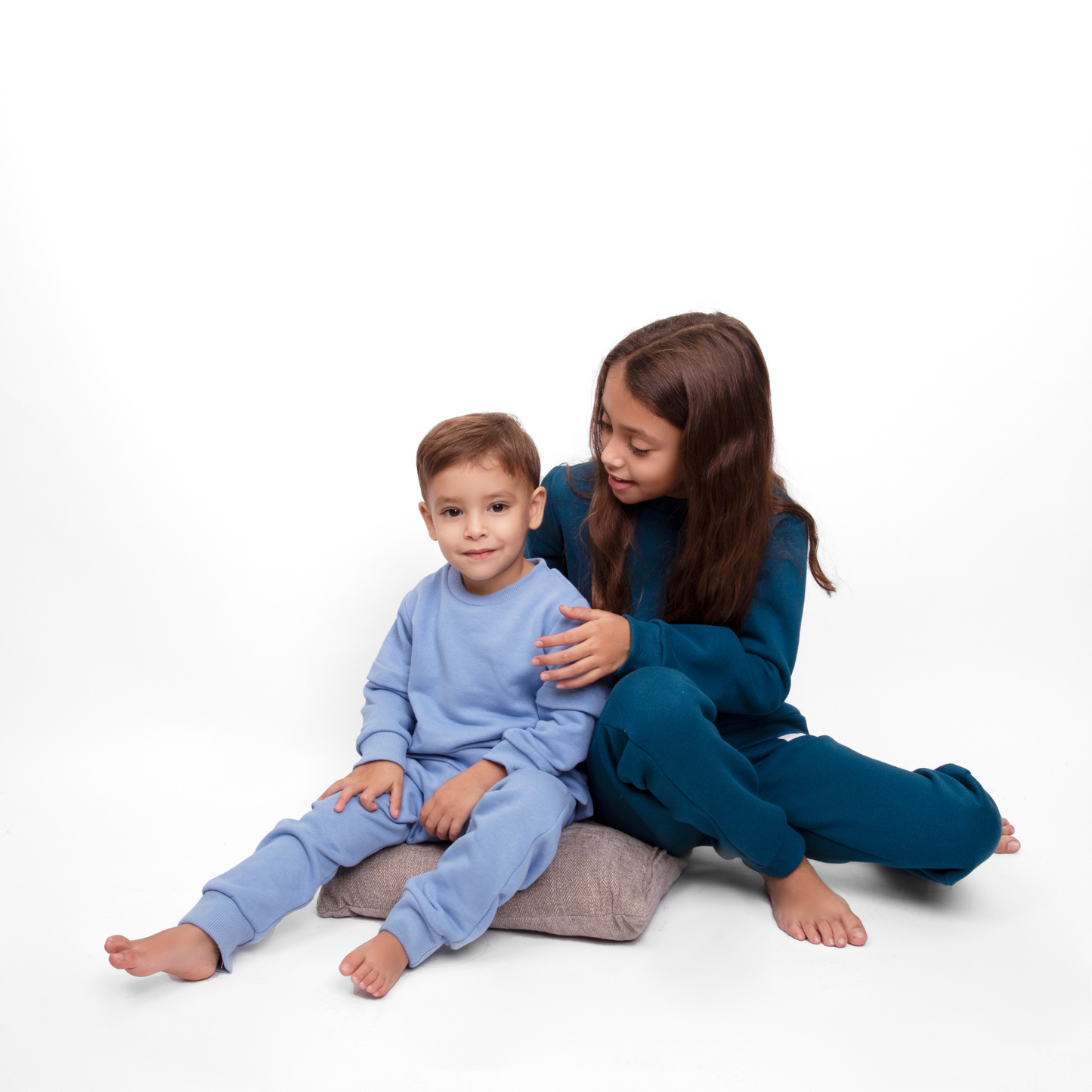 Soft Blue Sweatshirt with Joggers Detail Kids Set