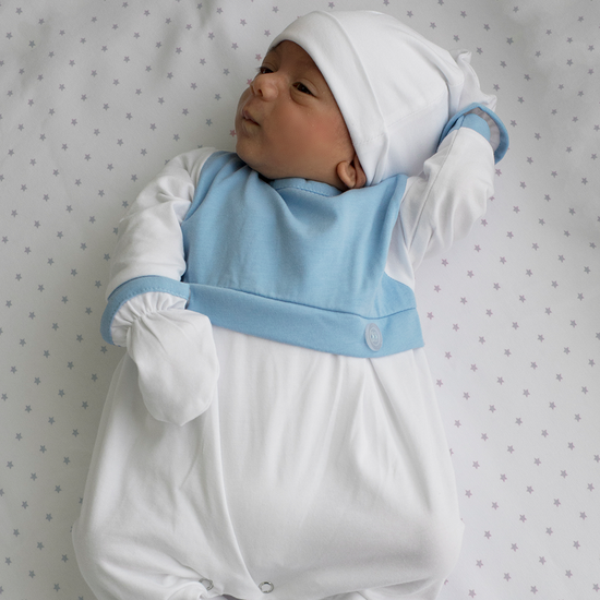Load image into Gallery viewer, PANDORA BLUE BABY SLEEPSUIT
