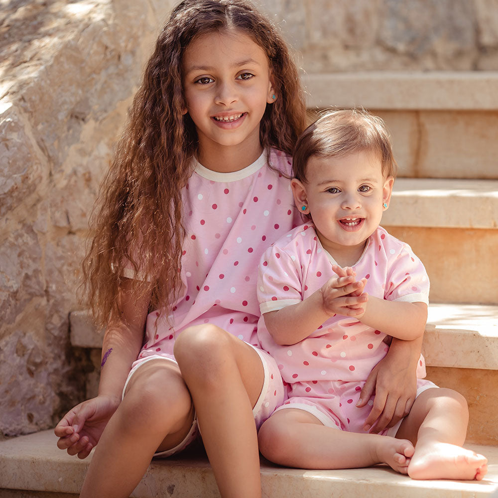 Polka Pink Kids Pajama Set