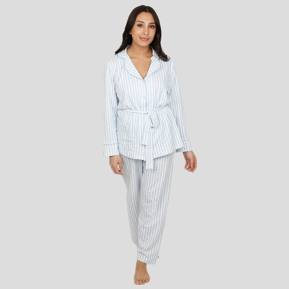 Load image into Gallery viewer, STRAND BLUE SHIRT MATERNITY PAJAMA
