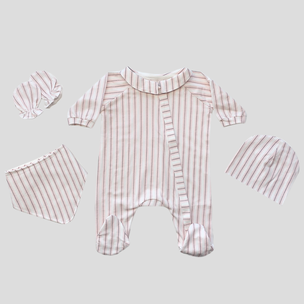 STRAND PINK COTTON BABY SLEEPSUIT