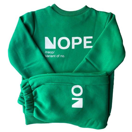 Green Sweatshirt with Joggers for Kids