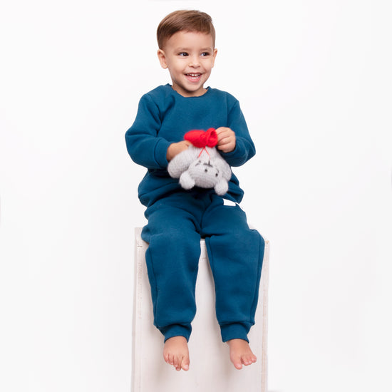 Kids Sweatshirt & Joggers Set – Petrol Blue | Cosset Loungewear