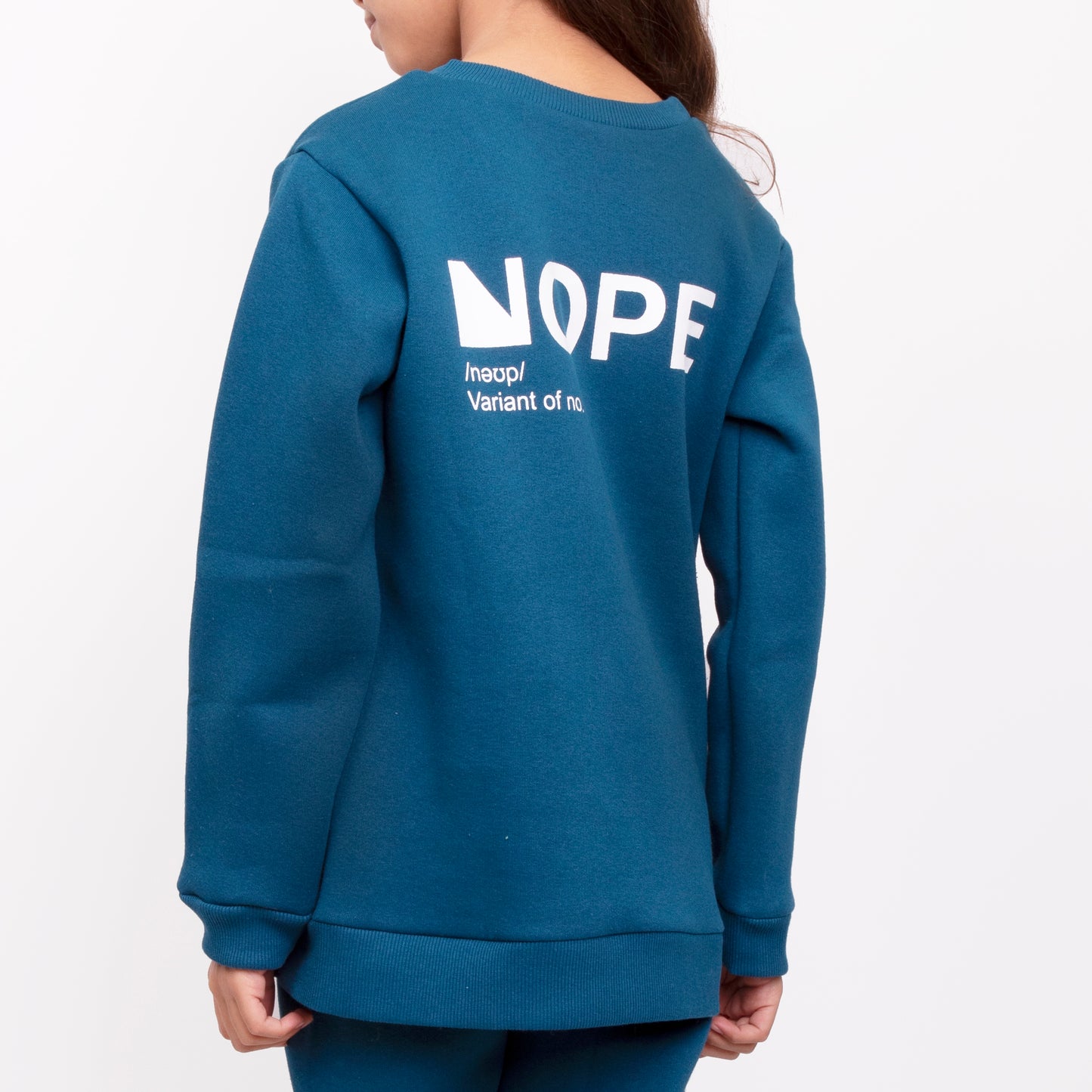 Petrol Blue Sweatshirt with Joggers back view