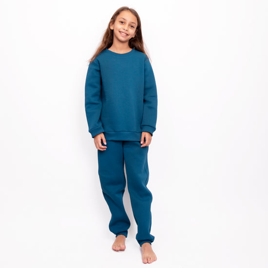 Petrol Blue Lounge Set for Kids front view