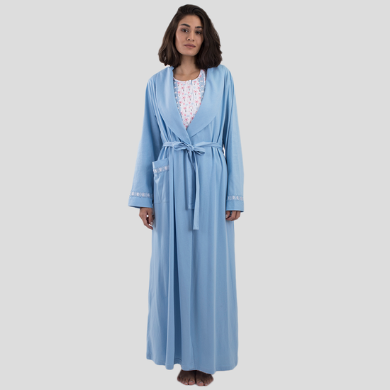 Load image into Gallery viewer, PANDORA BLUE MATERNITY NIGHTGOWN
